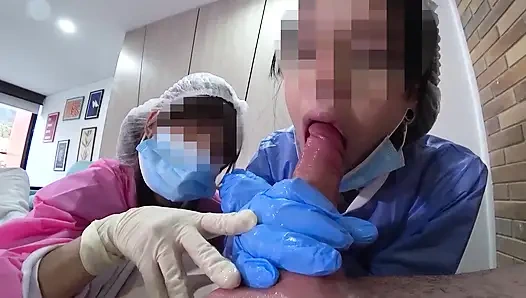 TWO NURSES decided to try out my NEW DICK in practice in Hospital