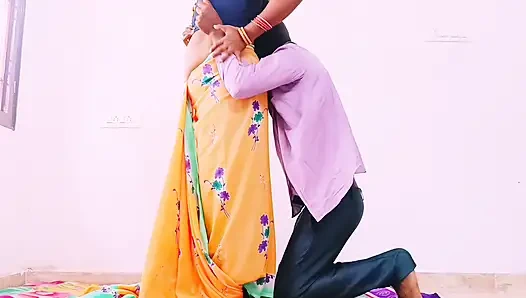 Desi Saree Beautiful Stepaunty Hardcore and Doggy Style Fucking Daughter's Husband Big Dick. Telugu Dirty Talks.