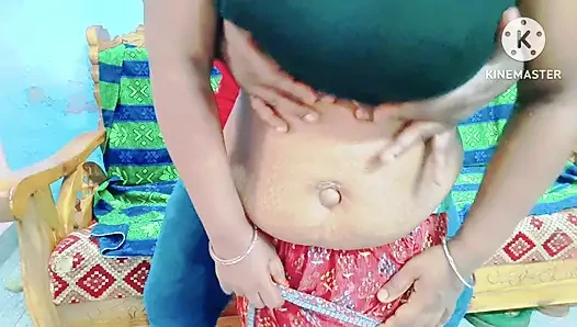 Neighbour Aunty's hot navel suck with honey by desi boy - tamil dirty talk with loud moaning