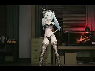 Ado très chaude en lingerie sexy dansant (3D HENTAI)