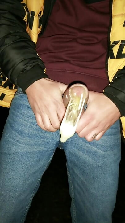 Twink Fills Cum Filled Condom Even More and Swallows All That Cum