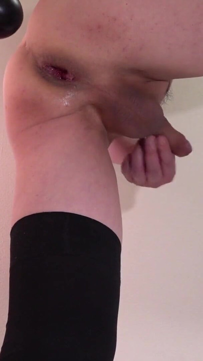 Emotional moment from "Anal masturbation 05.2022 - Inserting 80mm black dildo 3 -"