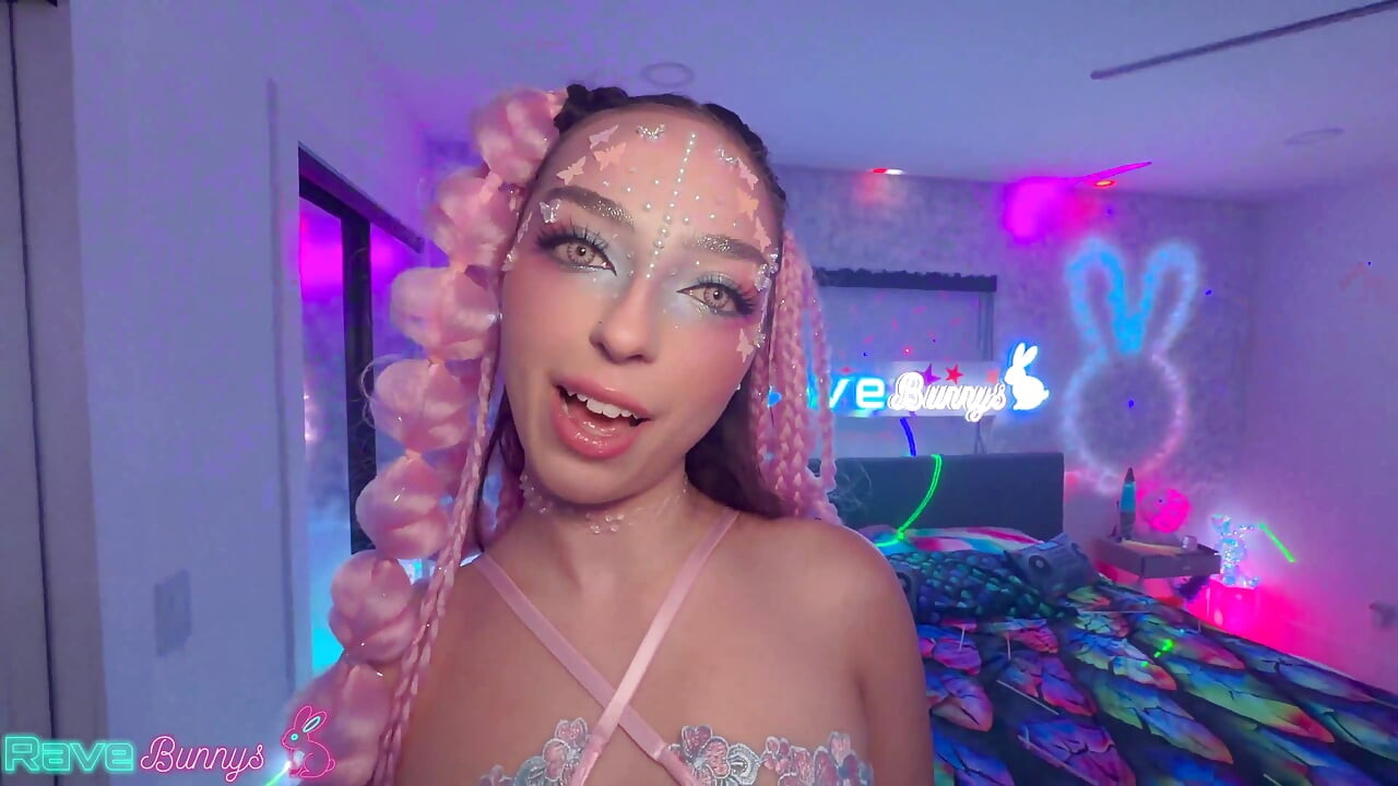 Brian Pumps Scarlett Full of Cum While Glowsticks Light Her Stockings!