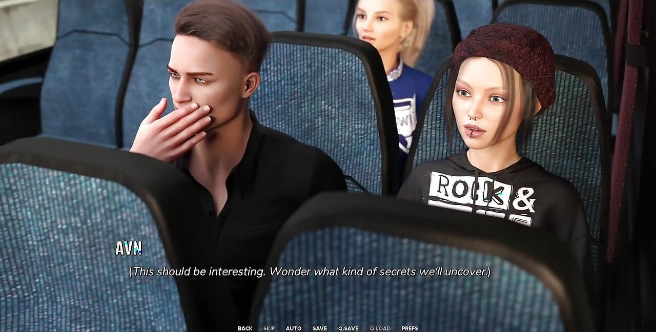 Taboo University - Hot Emo Girl Gives Me a Handjob Inside a Public Bus - 3D Porn Games