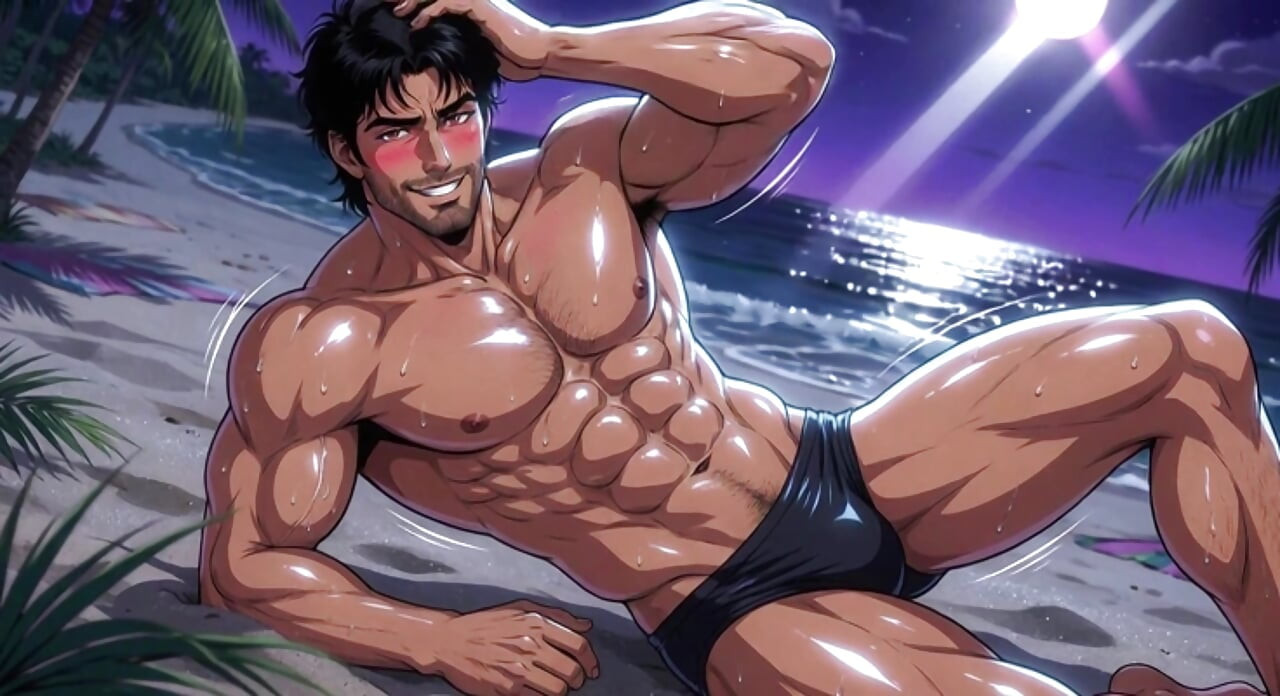 Ai Muscle Hunks on Beach