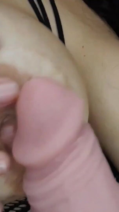 Horny busty woman shows her best friend's boyfriend how she would masturbate his delicious cock until she swallows his cum. | Clip 1