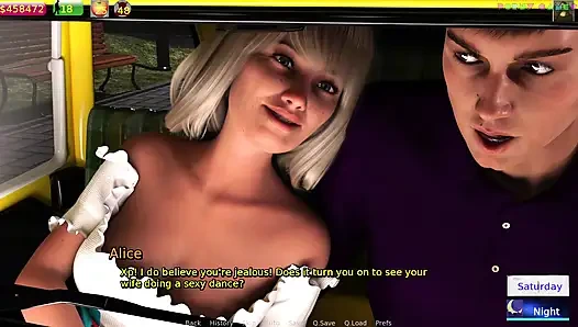 Алиса в стране чудес по Slow Games - старик наполняет сливками молодую даму 11