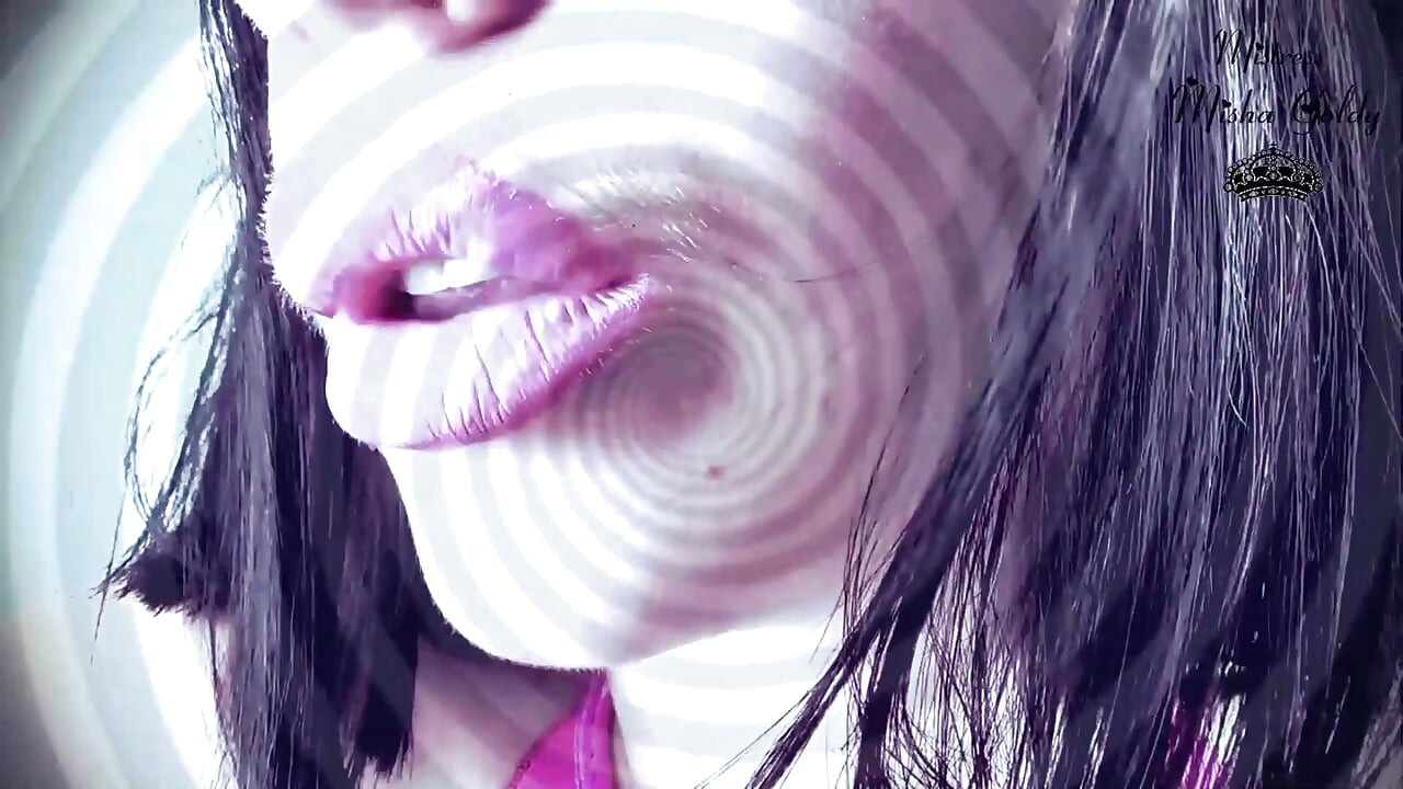 Glossy pink lips and big tits mesmerize with joi and cum countdown