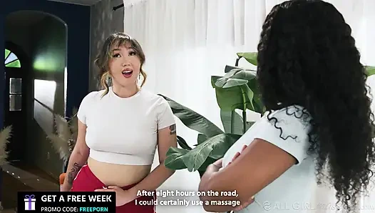 ALL GIRL MASSAGE - Complimentary Massage Leads To Passionate Interracial Lesbian Sex