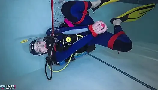 Underwater Bondage in Scuba Tied Tight & Dragged Through Water