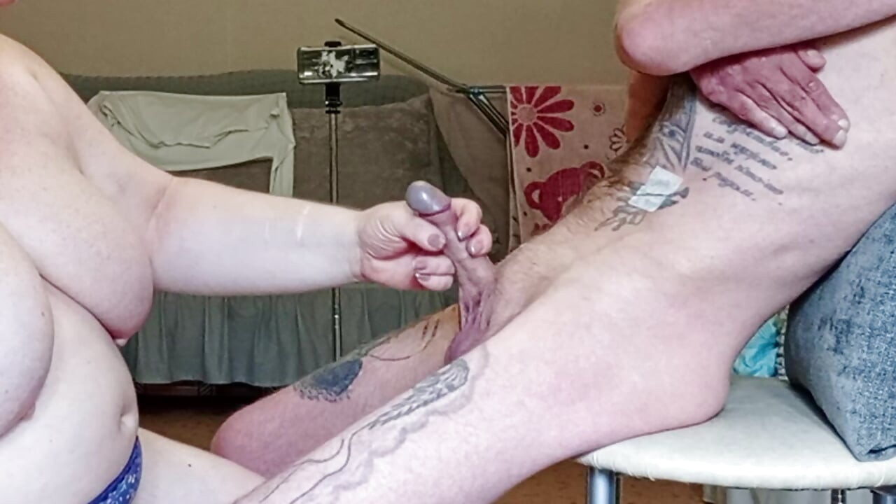 Stepmom sucks cock until I cum in her mouth