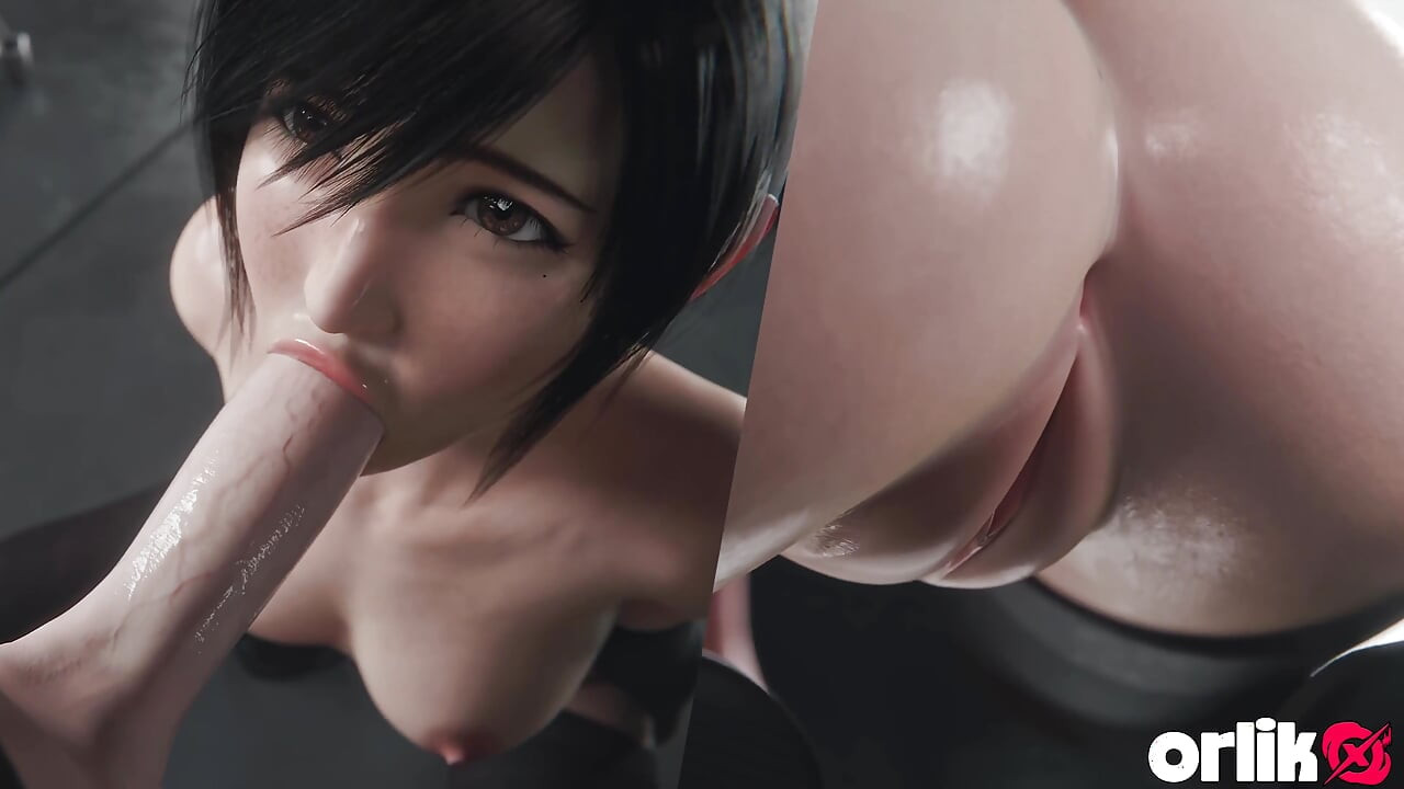 Yuffie Final Fantasy 7 Serviciu de muie complet goală - Animație 3D umedă și dezordonată 4K