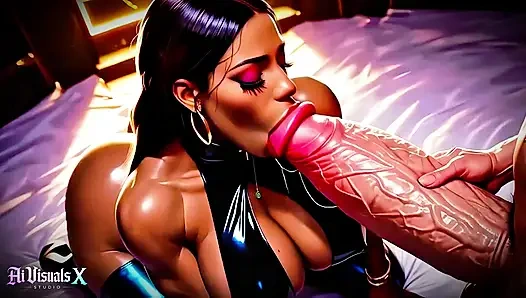 Big Ass Ebony Milfs - Blowjob and Fucking - Animated Porn (ASMR Sounds) (4K AI Generated)