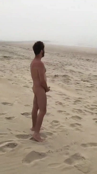 Wanking on the beach