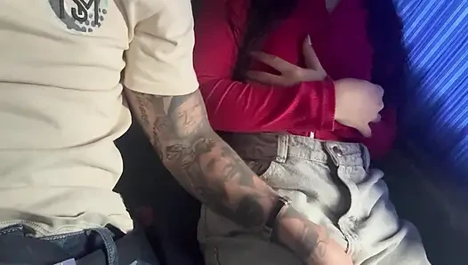 Road to MEDELLIN, jerkoff and fingering pussy with in public service bus