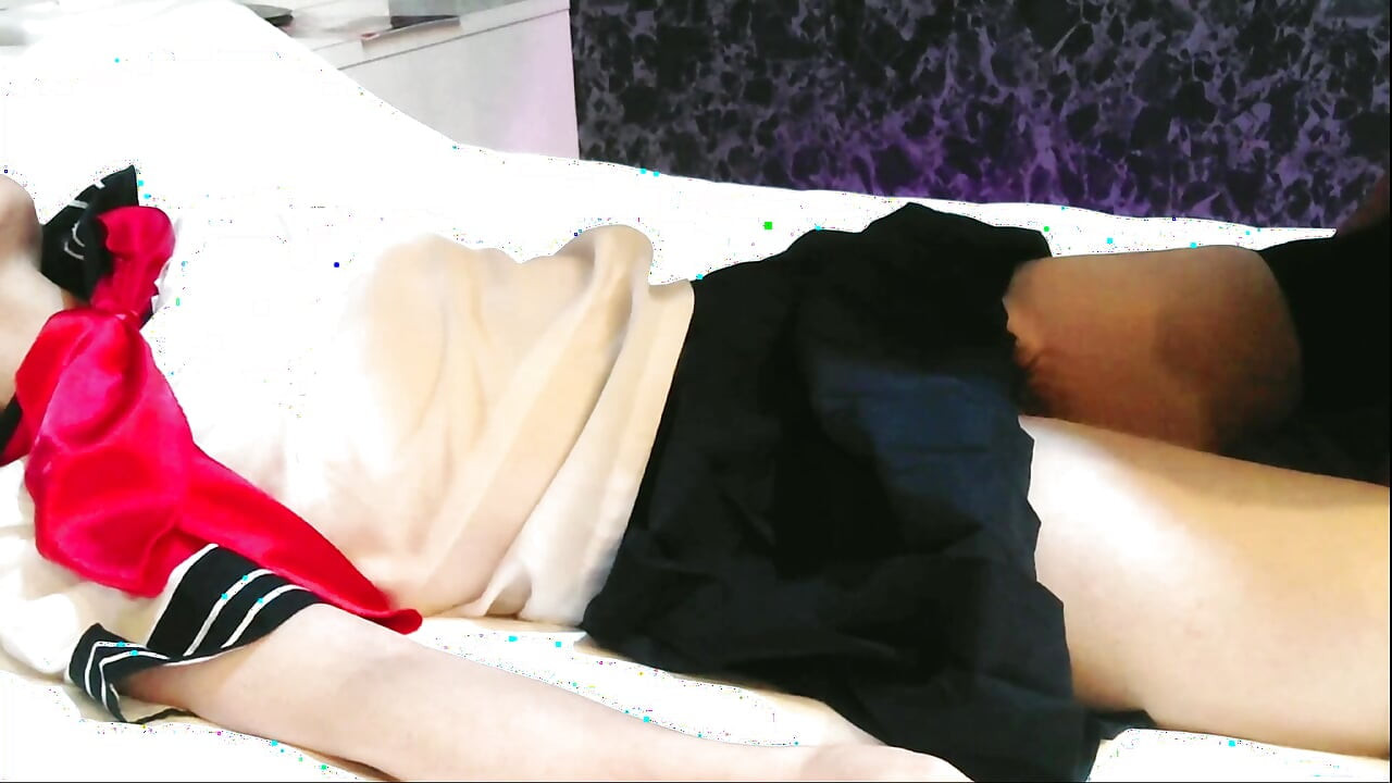 Amatérský gonzo creampie sex v obleku Sailor (léto) Cosplay Blow Lízání honění honění
