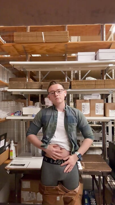 Playing in the stockroom