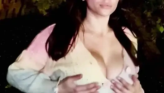 My 36f owner demanded I play with my boobs at home and in public in fetish sweaters. I gladly obeyed her massaging my big tits