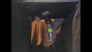 Milking Table Cockhead Vacuum Sucking With Rings On Balls And Cock