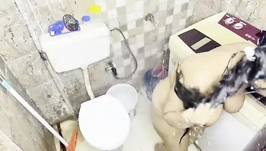 Real Desi Husband Fucks Wife Hard in Office Bathroom Shower