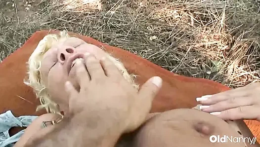 OldNanny - Granny Wild Outdoor Blowjob And Pussy Ride