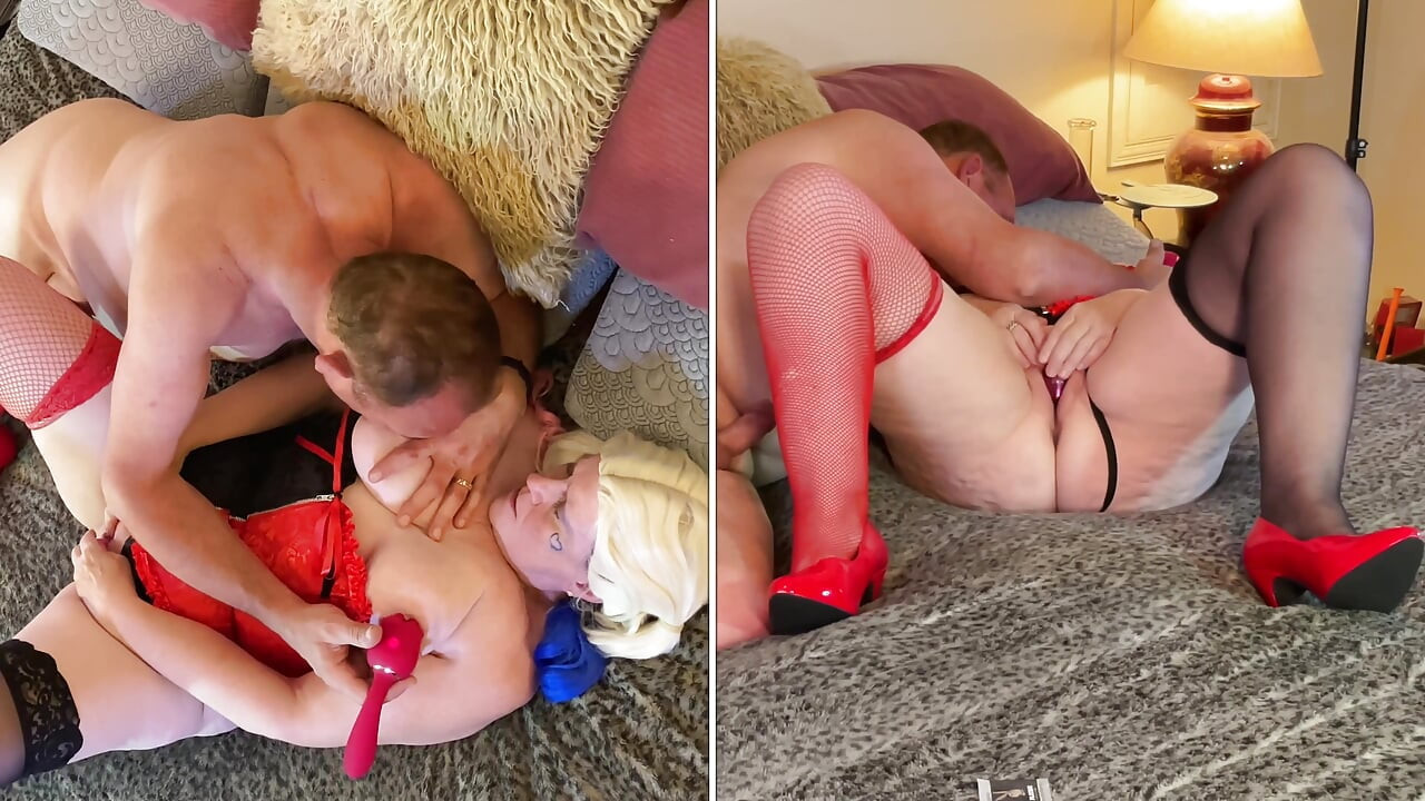 Granny Harley Quinn: Multiple Vibrator Fucking Villainous Slut