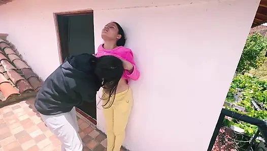 My neighbor invites me to wet my pussy
