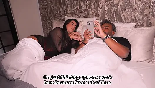 Muscular stepson ends up having sex with his stepmother in secret, sharing the bed.