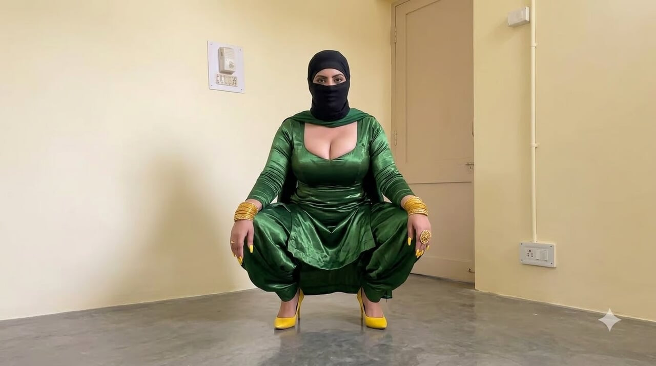baju salwar sutera berkilat untuk crossdresser desi