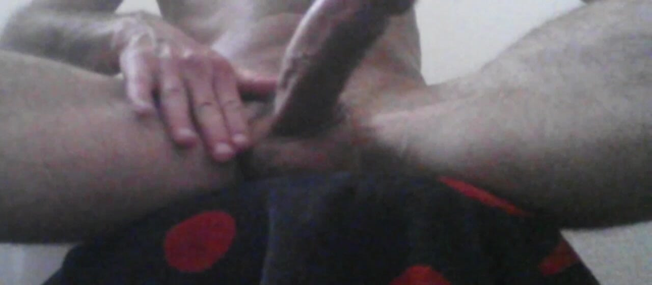 Stroking big cock