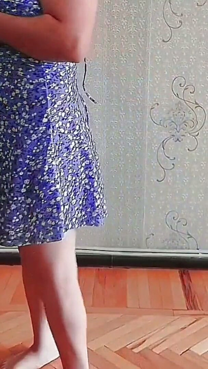 Cute Slim Ladyboy Homemade Sexy Performance Short Shorts Cute Bra White Body Shemale Booty Femboy Bi | Clip 1