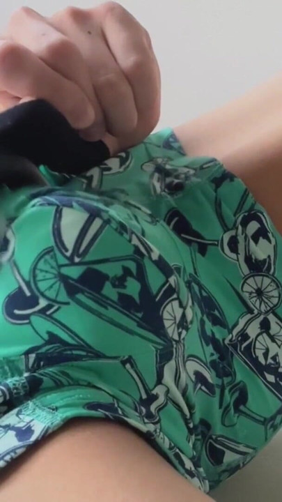 Unforgettable moment from "Japanese Man Lying on a Sofa Masturbating with a Massage Gun"
