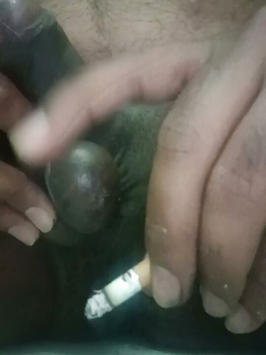 My balls as an ash tray