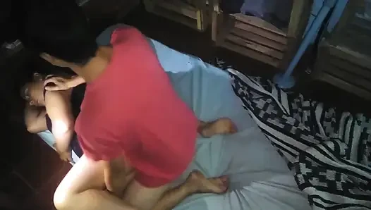 Missionary with a Shy Girl Covers Herself with a Pillow