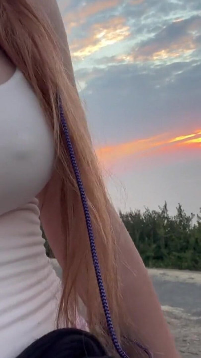 Artemisia Love sexy stroll outdoor in the nature big boobs close up | Clip 1