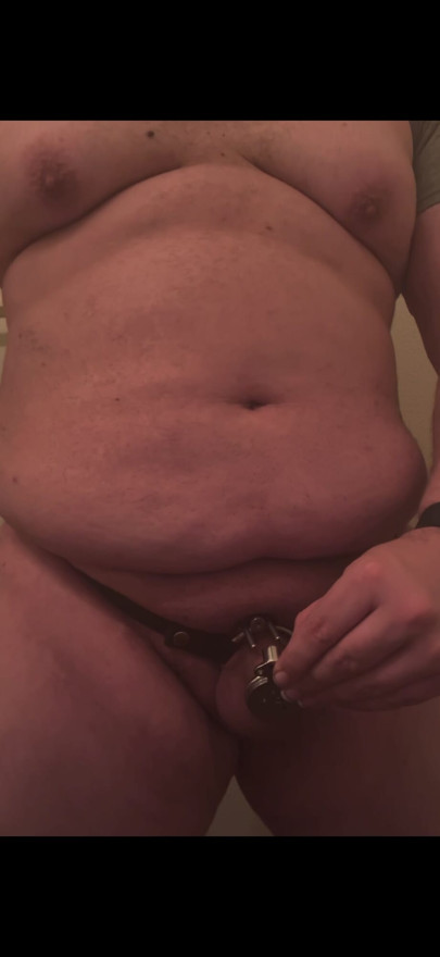 Sissy chastity flat cage cum