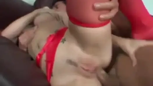Nasty Tattooed Teen Allie Anal Sex Red Lingerie