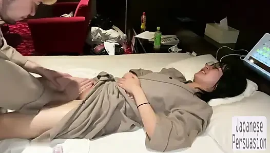 Quiet Glasses Girl - a Simple Massage Turning Into a Private Recorded Moment