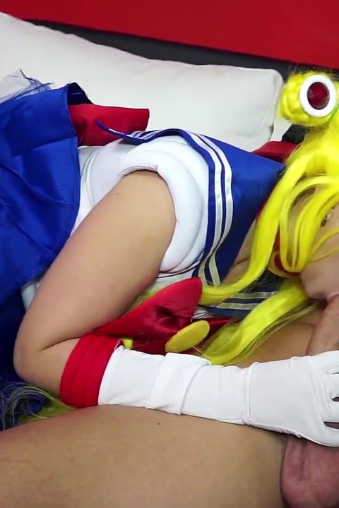 Cosplay girl makes him cum hard