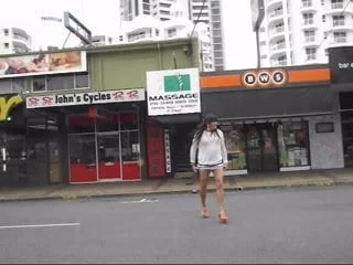 Sissy slutbecky goes for a walk in public