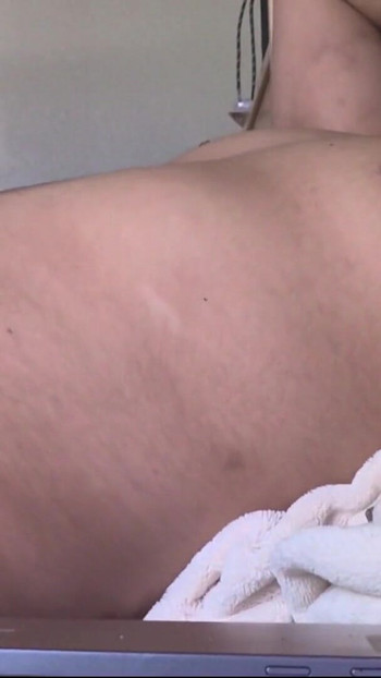Must-see moment from "Belly inflation while jerking my uncut cock"