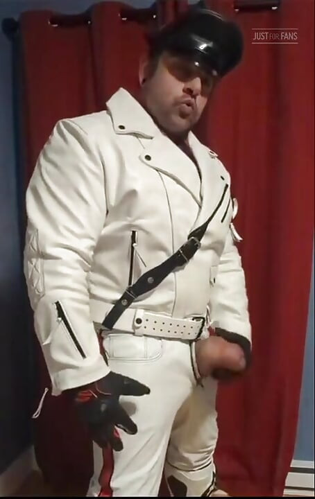 In Full White Leather Formals.