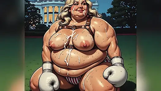Strong BBW Women Covered in Cum Art