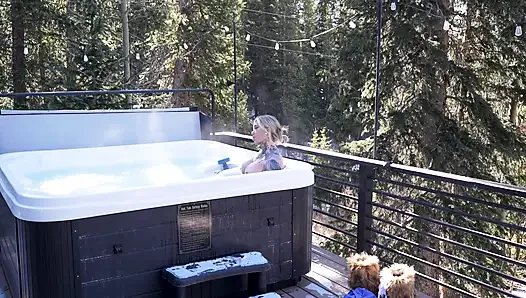Hot Inked Busty Blonde Dominates Peeping Leo