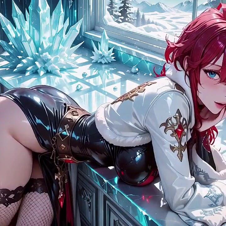 Ice Queen Unleashed! Red Hair, Icy Armor, and a Lazy Bedroom Vibe