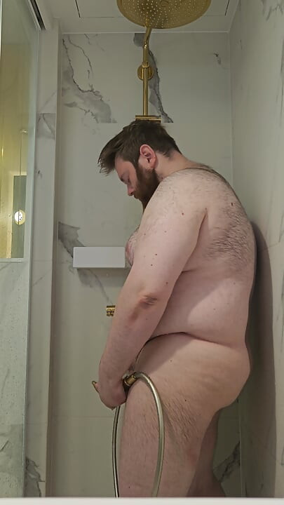 Chub showering in Poland