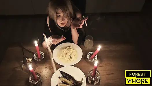 Sapık bir tatil yemeği pişirme