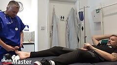Doctor worships patient's feet and licks two loads of cum from perfect foot PREVIEW