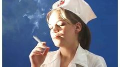 담배를 피우는 스페인 간호사