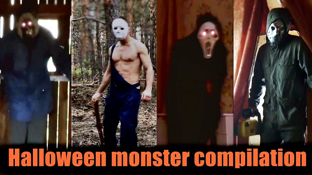 Masked monsters love to Cum! Scary Halloween compilation